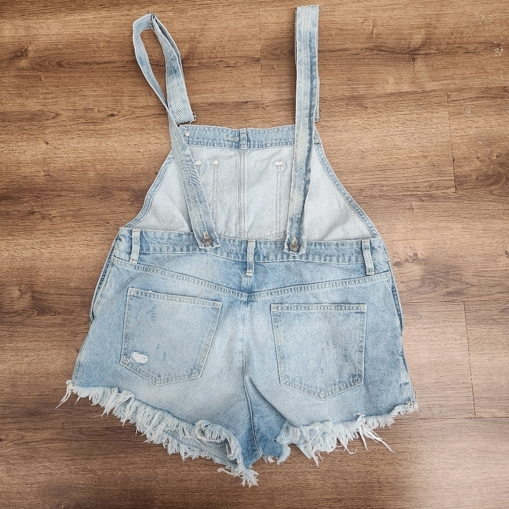 We The Free June Shortalls Overalls In Moonbeam - Picture 3 of 5